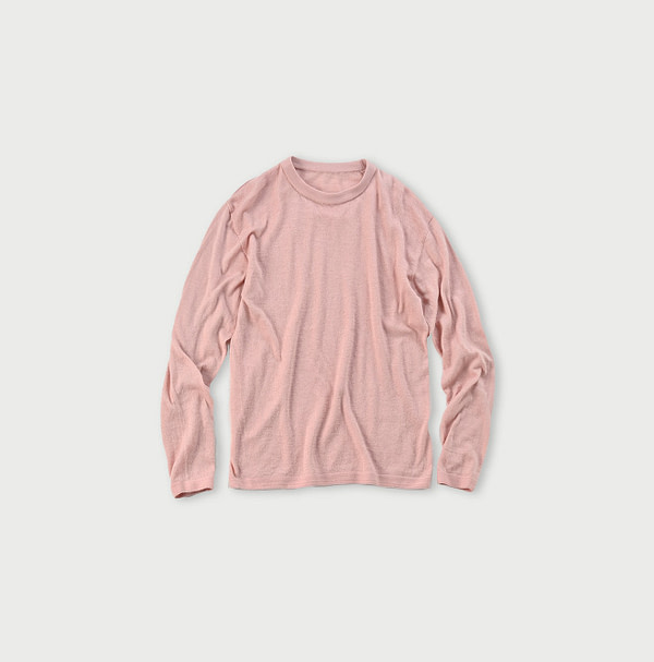 Whole Super Gauze 908 Crew Pink Top