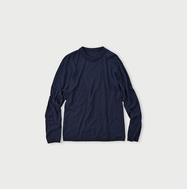 Whole Super Gauze 908 Crew Navy