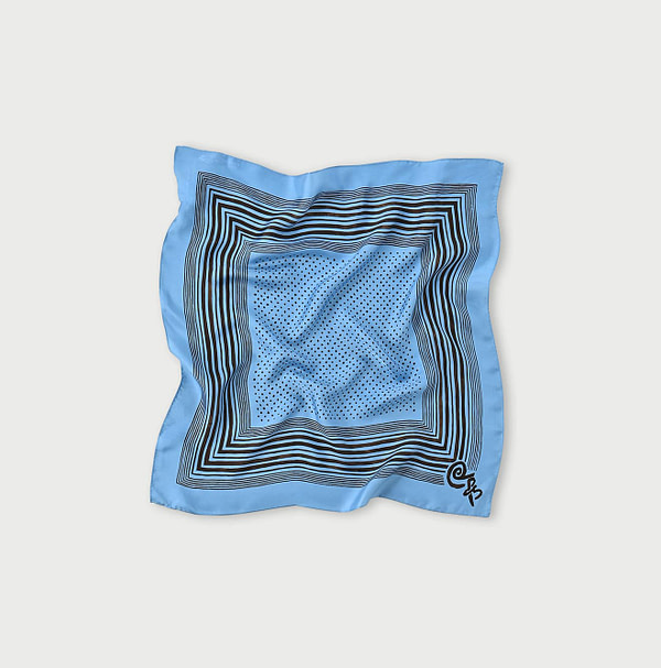 Silk Petite Star Bandana Hayama Blue