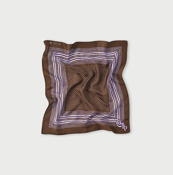 Silk Petite Star Bandana Brown