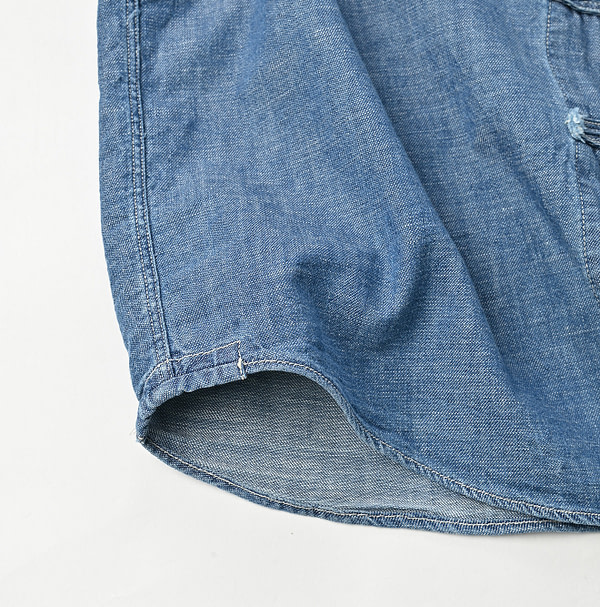 Indigo Dungaree Denim 908 8 Knot Shirt Detail