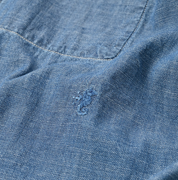 Indigo Dungaree Denim 908 8 Knot Shirt Detail