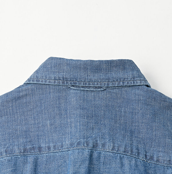 Indigo Dungaree Denim 908 8 Knot Shirt Detail