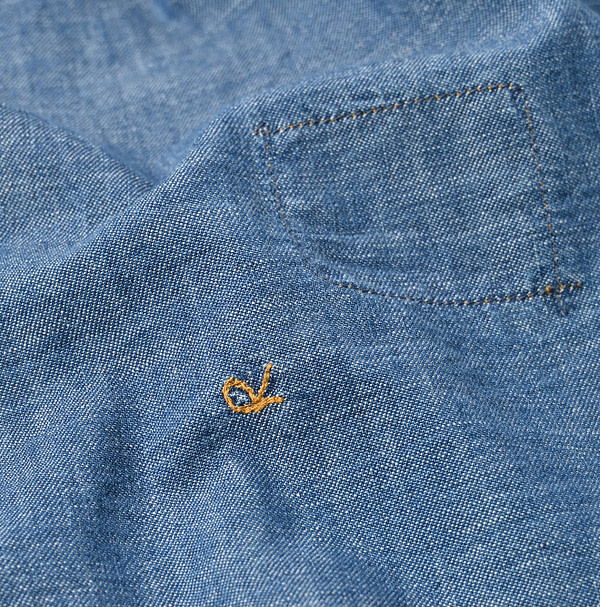 Indigo Dungaree Denim 908 8 Knot Shirt Detail