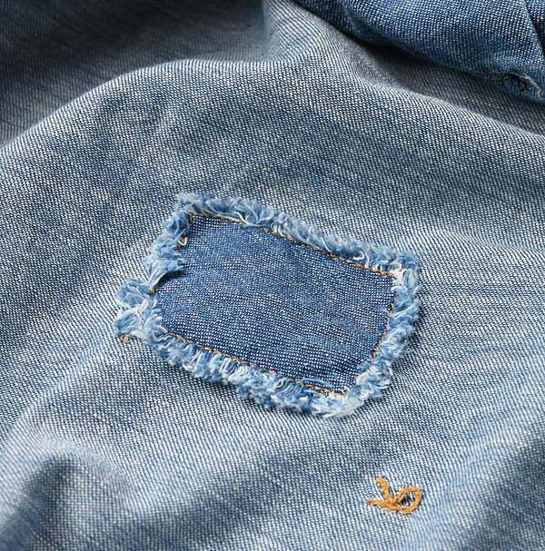 Indigo Dungaree Denim 908 8 Knot Shirt Detail