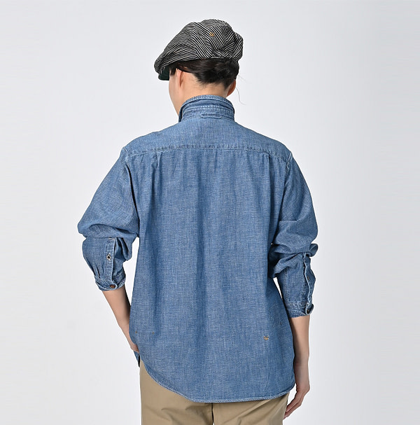 Indigo Dungaree Denim 908 8 Knot Shirt Female Model