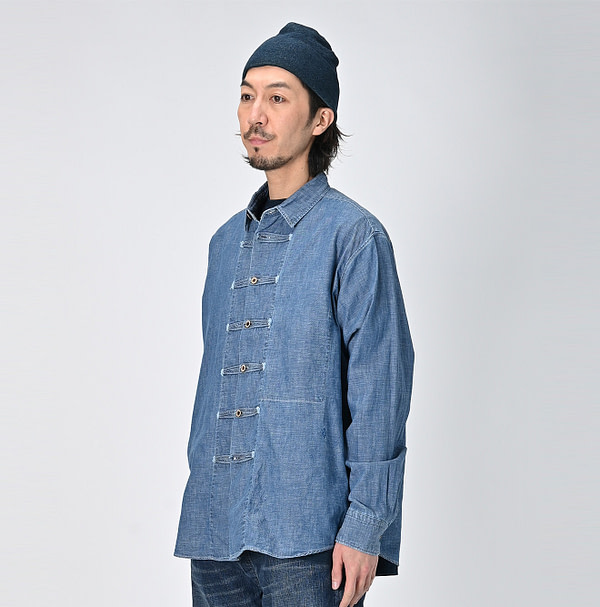 Indigo Dungaree Denim 908 8 Knot Shirt Male Model