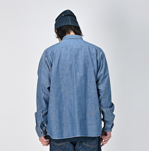 Indigo Dungaree Denim 908 8 Knot Shirt Male Model