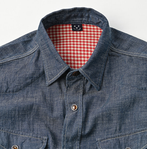 Indigo Dungaree Denim 908 Eastern Shirt Detail