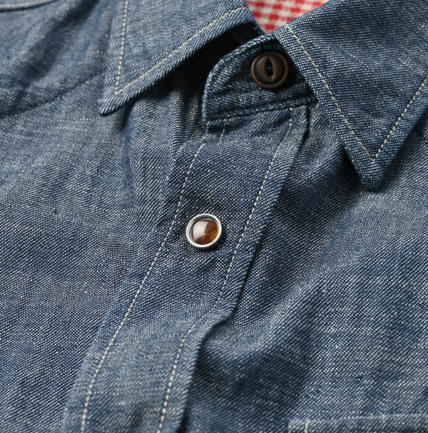 Indigo Dungaree Denim 908 Eastern Shirt Detail