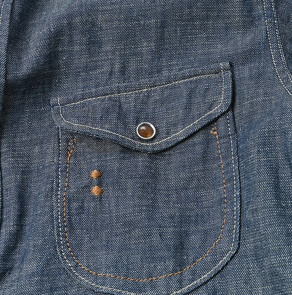 Indigo Dungaree Denim 908 Eastern Shirt Detail