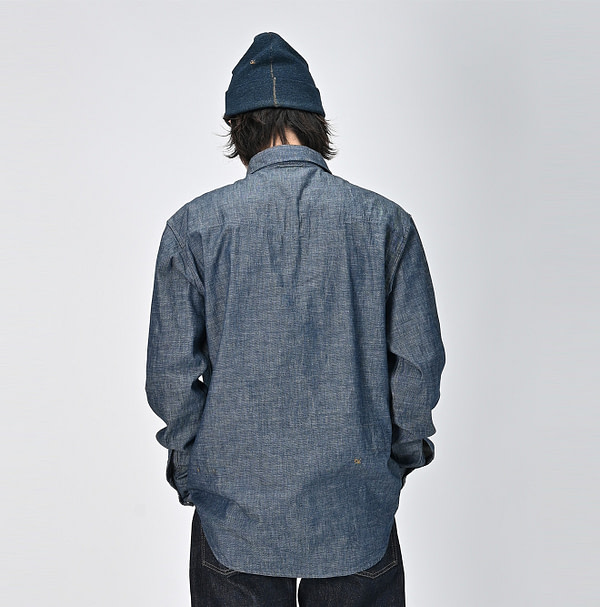 Indigo Dungaree Denim 908 Eastern Shirt Male Model