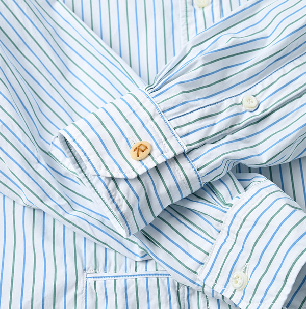 No.180 Miko 908 Ocean Button Down Shirt Detail