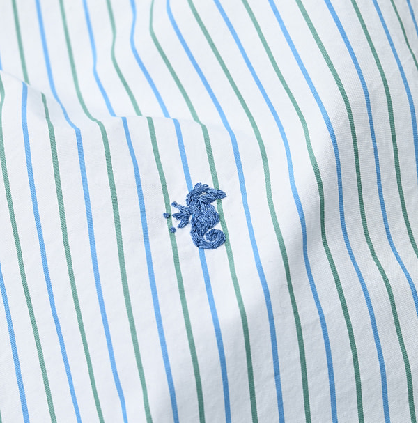 No.180 Miko 908 Ocean Button Down Shirt Detail