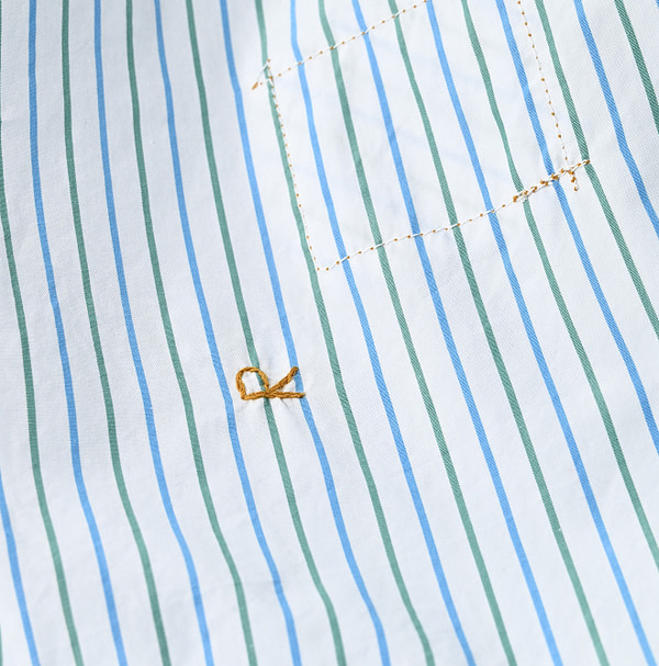 No.180 Miko 908 Ocean Button Down Shirt Detail