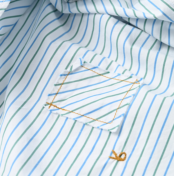 No.180 Miko 908 Ocean Button Down Shirt Detail