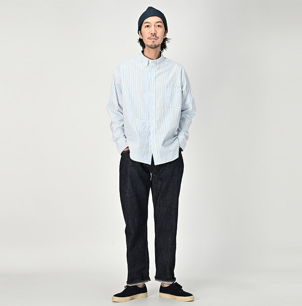 No.180 Miko 908 Ocean Button Down Shirt Male Model