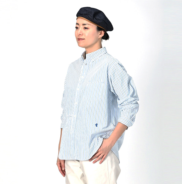 No.180 Miko 908 Ocean Button Down Shirt Female Model