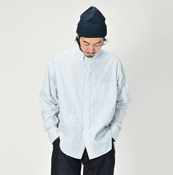 No.180 Miko 908 Ocean Button Down Shirt Male Model