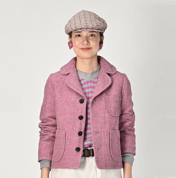 Cotton Linen Tweed Annie Tyrol Jacket Female Model