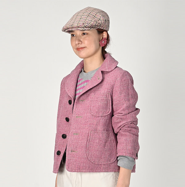 Cotton Linen Tweed Annie Tyrol Jacket Female Model