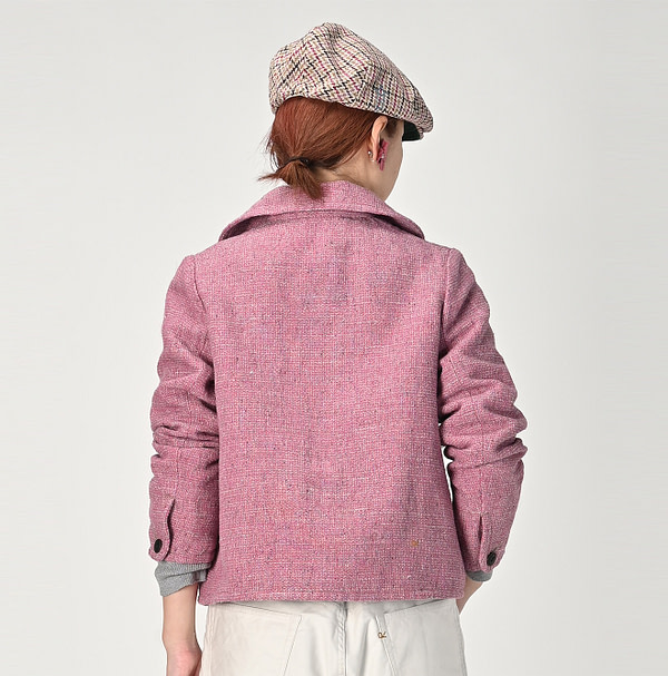 Cotton Linen Tweed Annie Tyrol Jacket Female Model