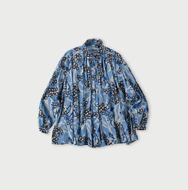 Aster Print Kushukushu Blouse Blue