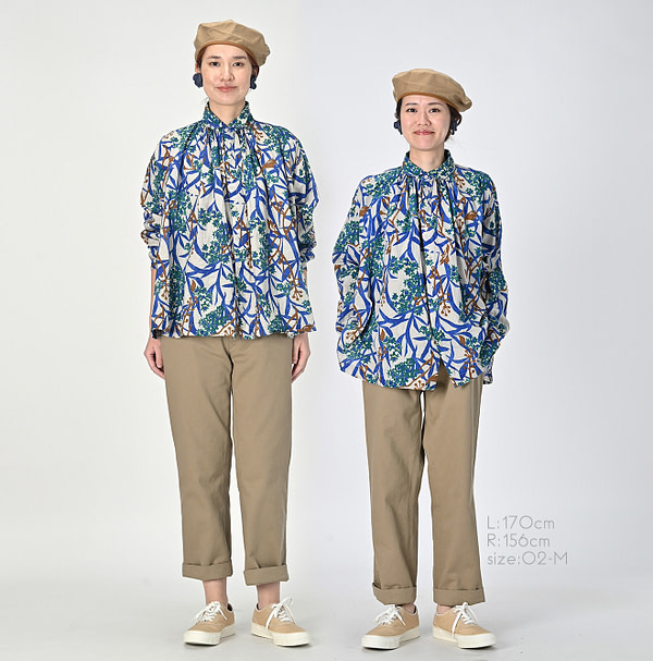 Aster Print Kushukushu Blouse Female Models