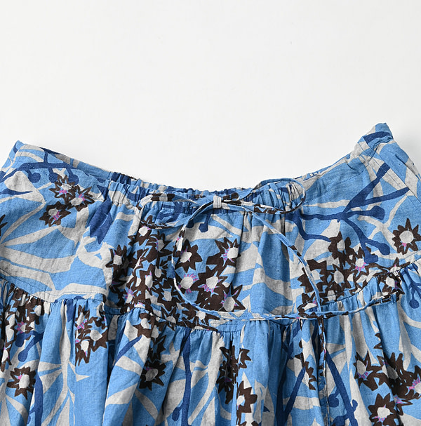 Aster Print Easy Skirt Detail