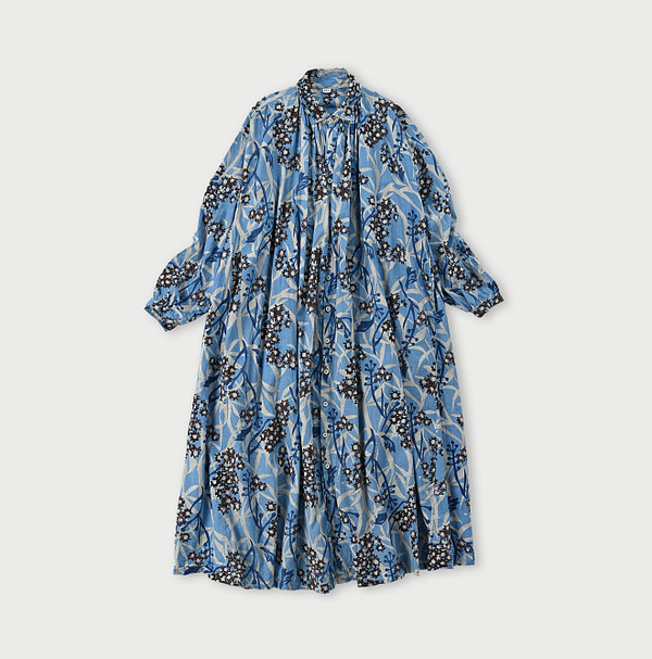 Aster Print Kushukushu Dress Blue