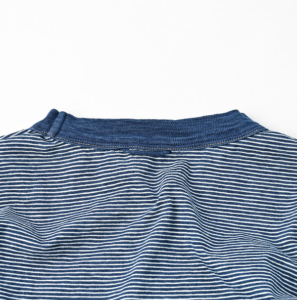 Indigo Border Tenjiku Square T-shirt Detail