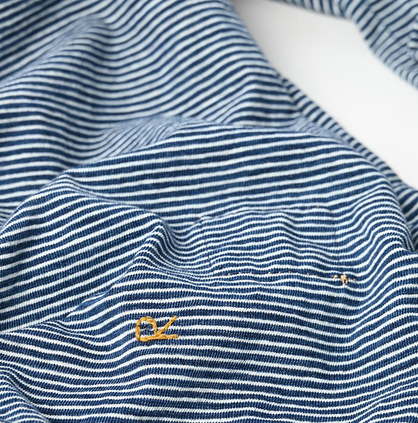 Indigo Border Tenjiku Square T-shirt Detail