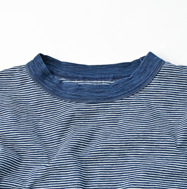 Indigo Border Tenjiku Square T-shirt Detail