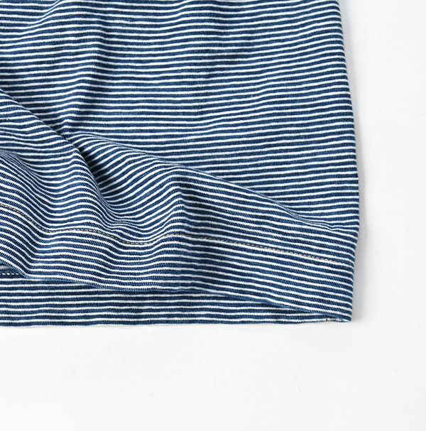 Indigo Border Tenjiku Square T-shirt Detail