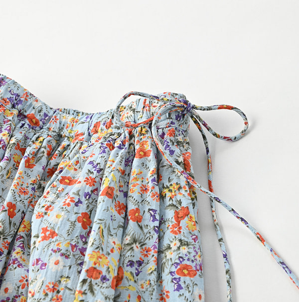 Ukiuki Flower Print Easy Gather Skirt Detail