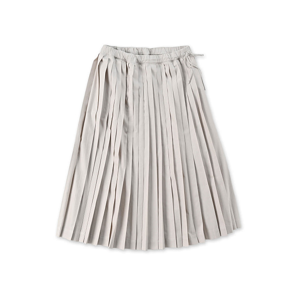 504 OX Easy Pleats Skirt Beige Chambray