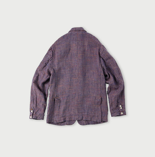 Cotton Linen Herringbone Tweed Miyuki Jacket Back