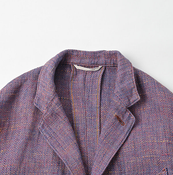 Cotton Linen Herringbone Tweed Miyuki Jacket Detail