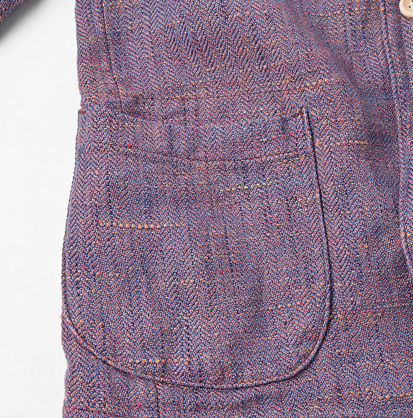 Cotton Linen Herringbone Tweed Miyuki Jacket Detail