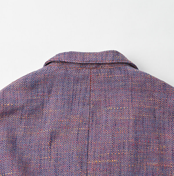 Cotton Linen Herringbone Tweed Miyuki Jacket Detail