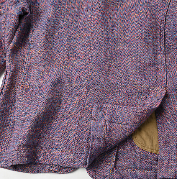 Cotton Linen Herringbone Tweed Miyuki Jacket Detail