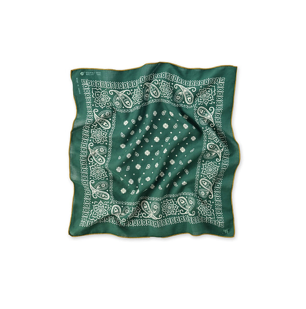 Cross Paisley Green Supima Aya Bandana Green