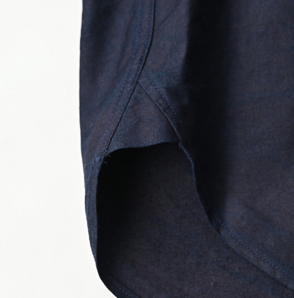 Indigo Supima OX 908 Ocean Button Down Shirt Detail