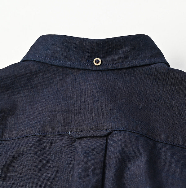 Indigo Supima OX 908 Ocean Button Down Shirt Detail