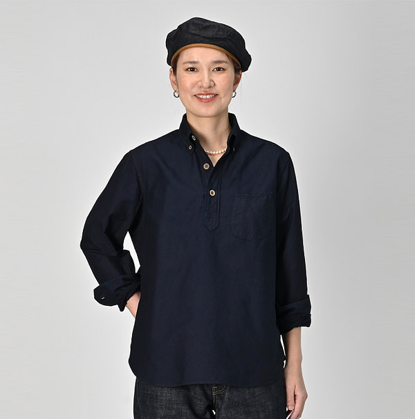 Indigo Supima OX 908 Loafer Button Down Pull Female Model