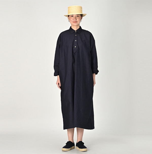 Indigo Supima OX M Shirt Dress Female Model