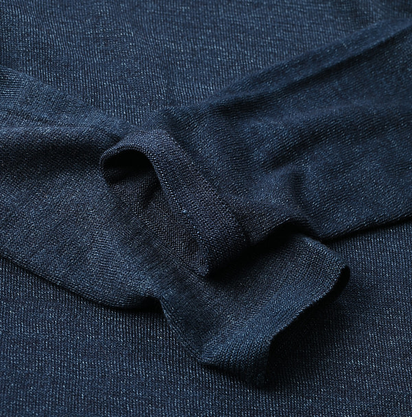 Indigo Whole Super Gauze 908 Crew Detail