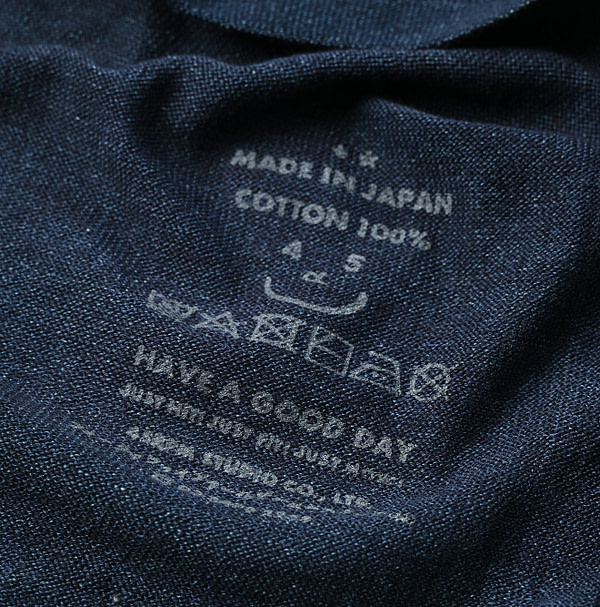 Indigo Whole Super Gauze 908 Crew Detail