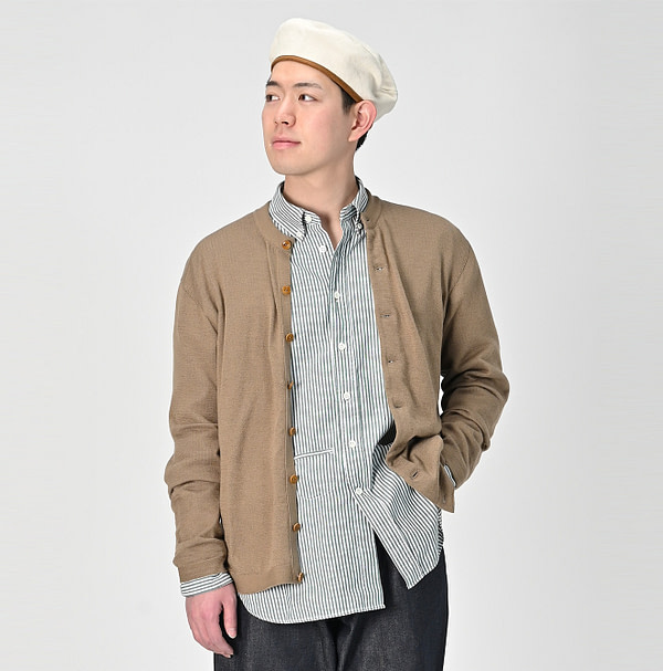 Whole Super Gauze 908 Cardigan Male Model