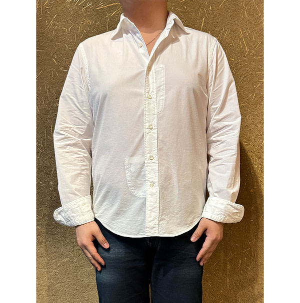 White USA Special Order Damp Piece Dye Loafer Shirt Male Model